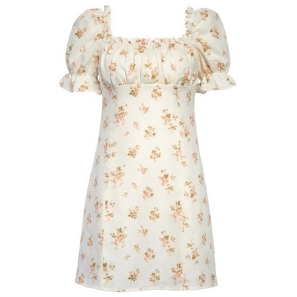 Reformation Robles Linen Mini Dress Floral Size 10